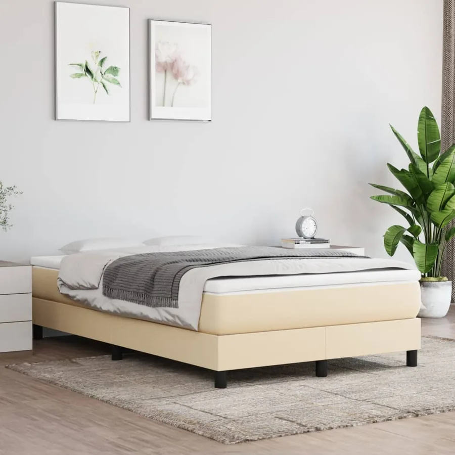 Matelas de lit à ressorts ensachés fermeté moyenne Crème 120x200x20 cm Tissu