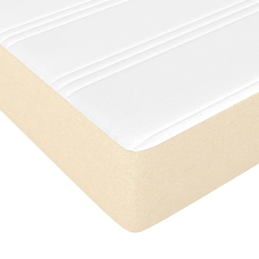 Matelas de lit à ressorts ensachés fermeté moyenne Crème 120x200x20 cm Tissu - 5