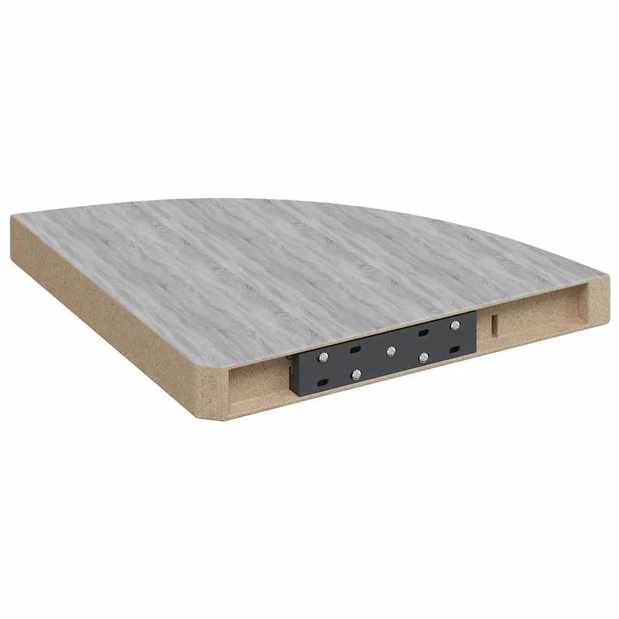 Étagère d'angle murale Gris béton 35x35x3,8 cm MDF - 7