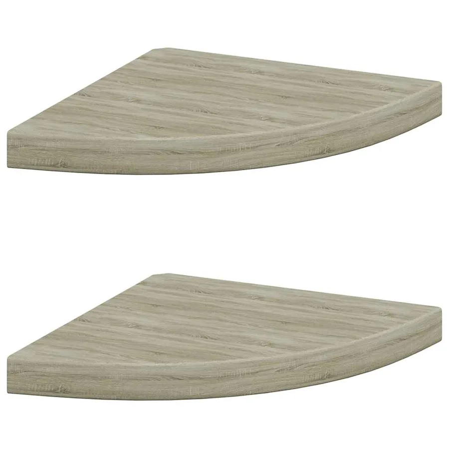 Étagères d'angle flottantes 2 pcs chêne 35x35x3,8 cm MDF - 2