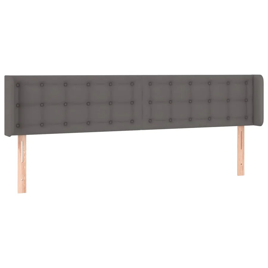 Tête de lit avec oreilles Gris 203x16x78/88 cm Similicuir - 2