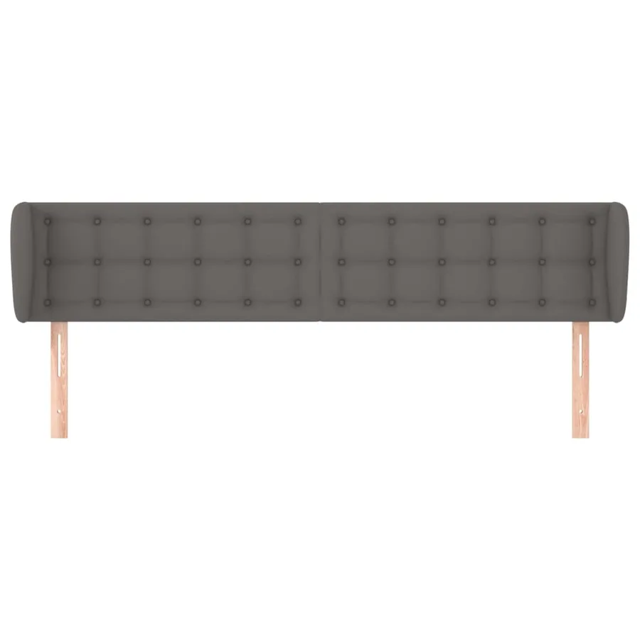 Tête de lit avec oreilles Gris 203x23x78/88 cm Similicuir - 3