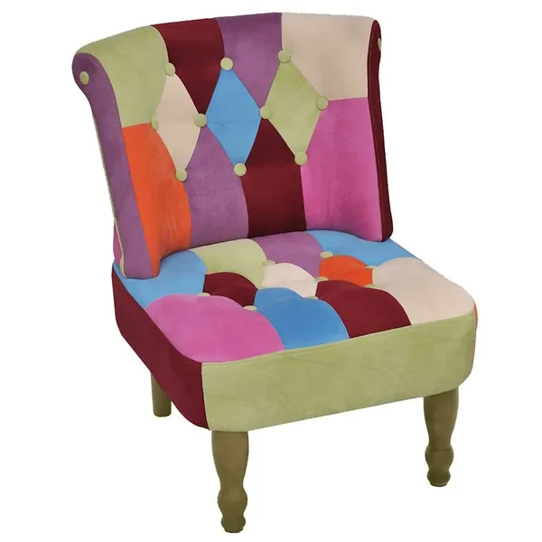 Chaise française au design patchwork tissu