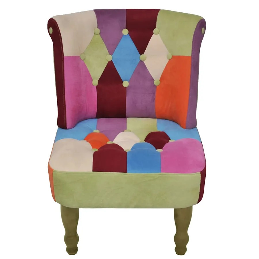 Chaise française au design patchwork tissu - 2
