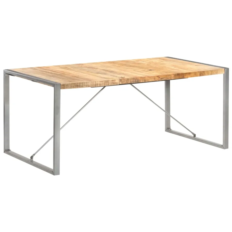 Table à manger 180x90x75 cm bois de manguier massif brut - 10