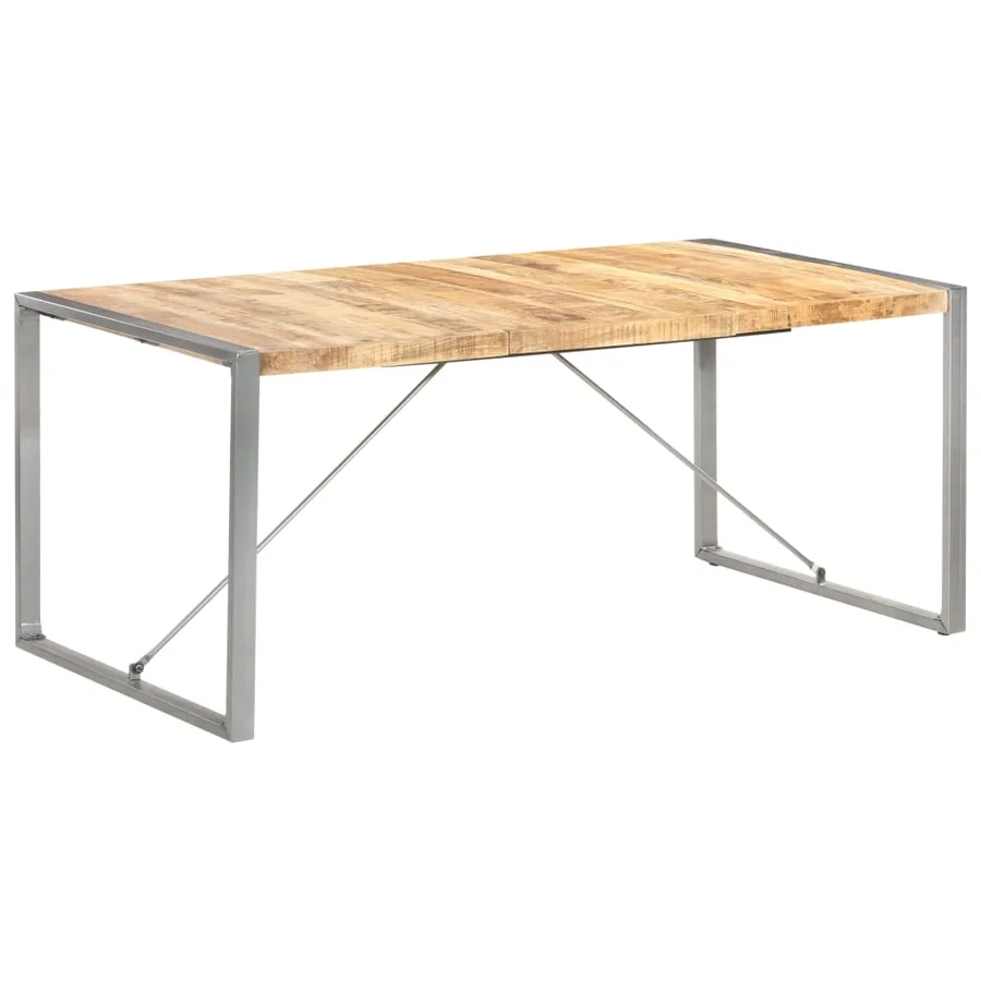 Table à manger 180x90x75 cm bois de manguier massif brut - 8