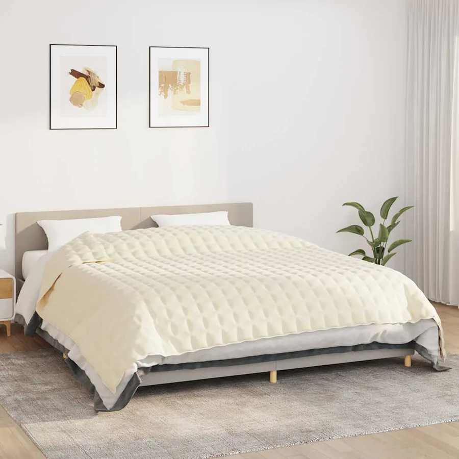 Couverture lestée Crème clair 220x260 cm 11 kg Tissu