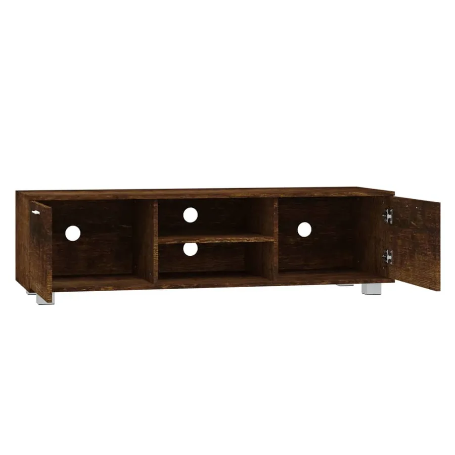 Meuble TV Chêne fumé 140x40,5x35 cm Bois d'ingénierie - 5
