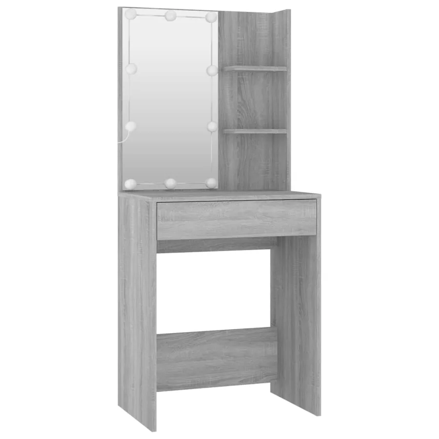 Ensemble de coiffeuse avec LED Sonoma gris Bois d'ingénierie - 6