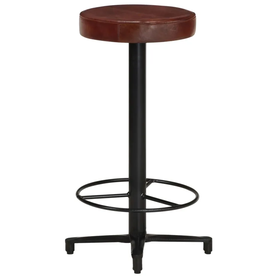 Tabourets de bar lot de 2 66 cm cuir véritable - 3