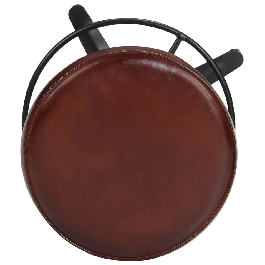 Tabourets de bar lot de 2 66 cm cuir véritable - 4