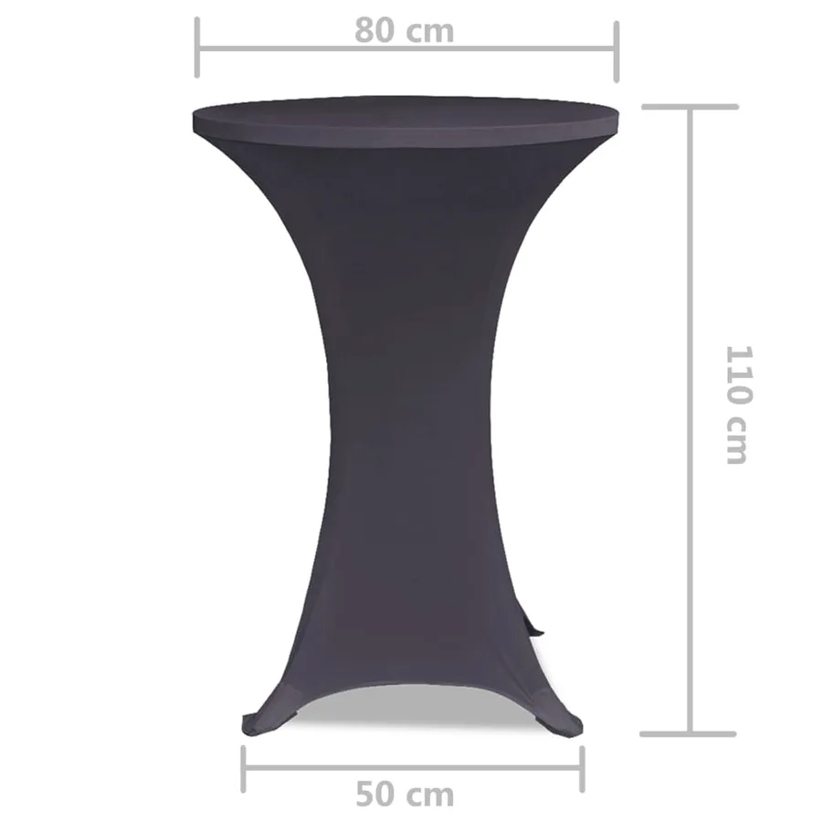 Housse de table extensible 80 cm 2 pcs Anthracite - 5