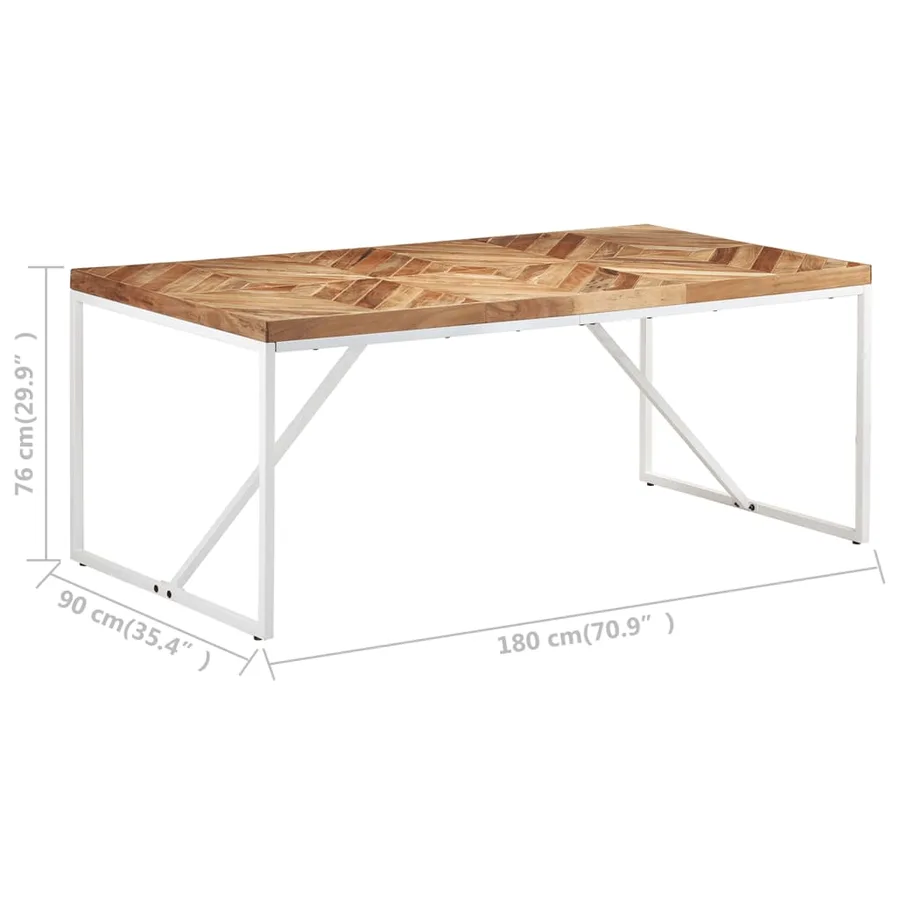 Table à manger 180x90x76 cm Bois massif d'acacia et de manguier - 7