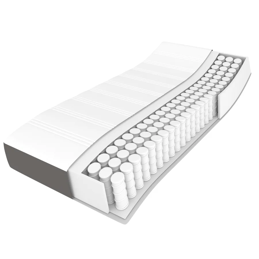 Matelas de lit à ressorts ensachés fermeté moyenne Gris 80x200x20 cm Similicuir - 8