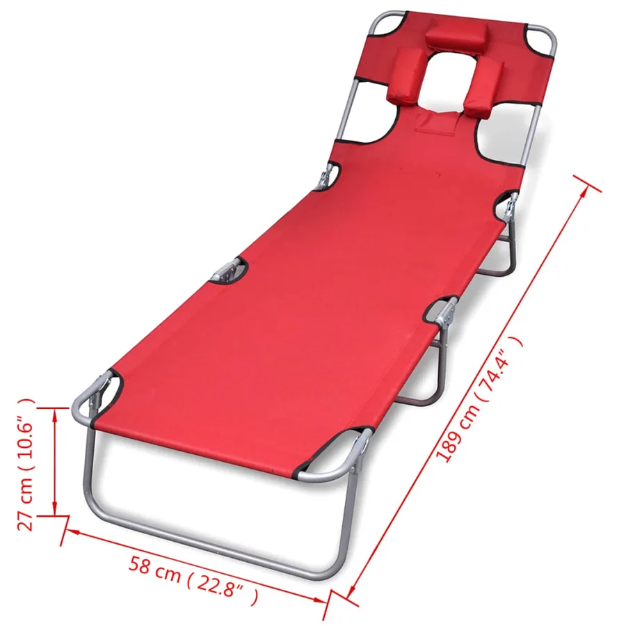 Chaise longue avec coussin de tête acier enduit de poudre vert - 21