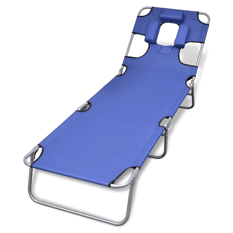 Chaise longue avec coussin de tête acier enduit de poudre vert - 22