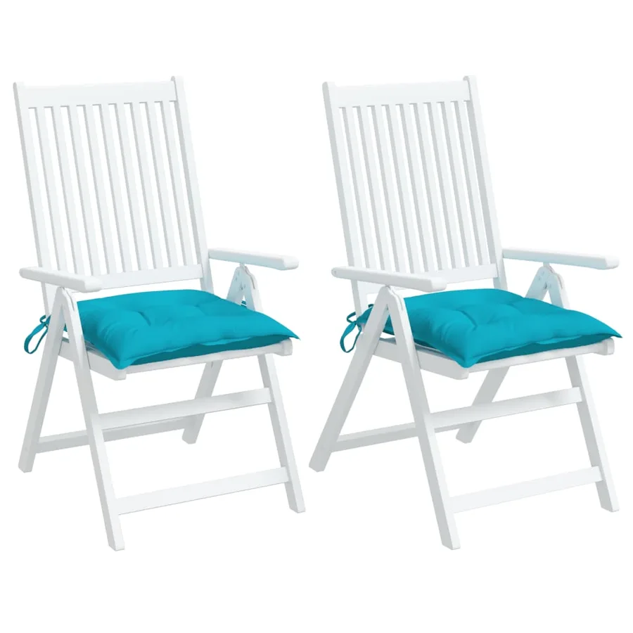 Coussins de chaise lot de 2 turquoise 50x50x7 cm tissu oxford - 4