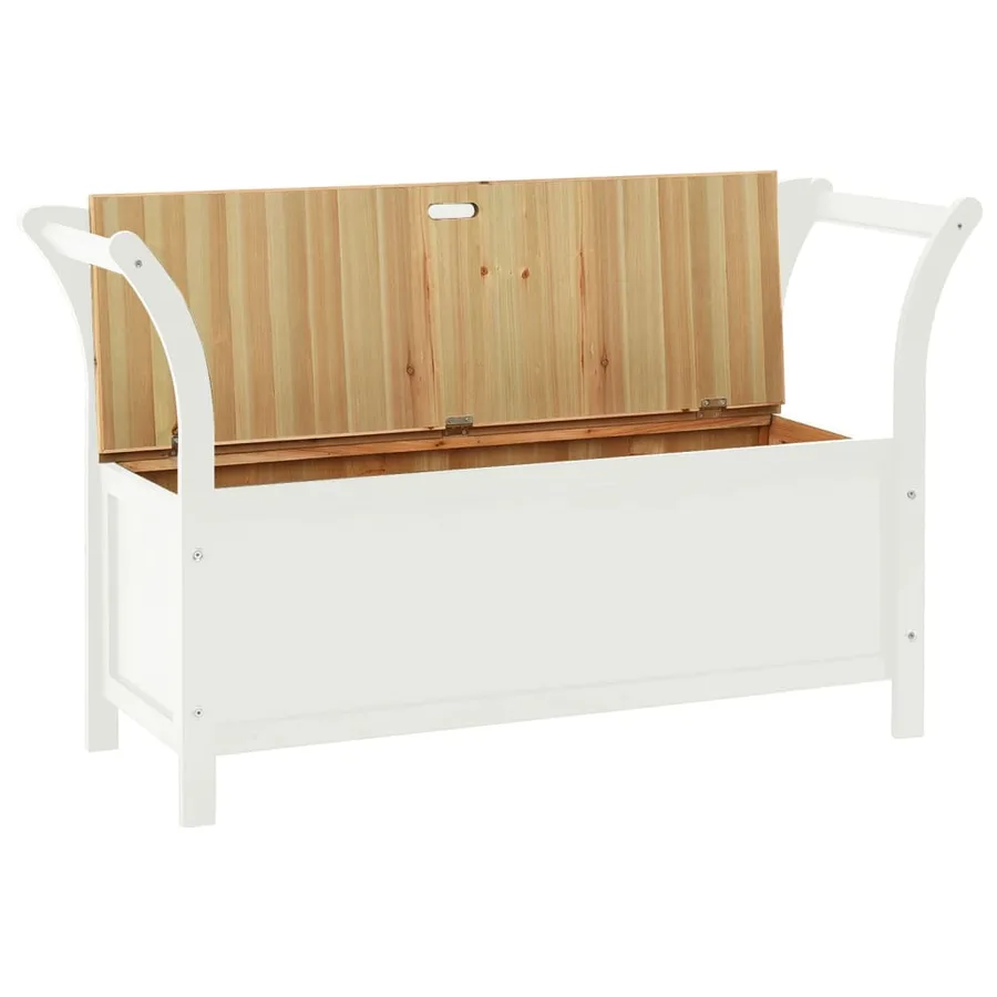 Banc Blanc 107x45x75,5 cm Bois de sapin solide - 4