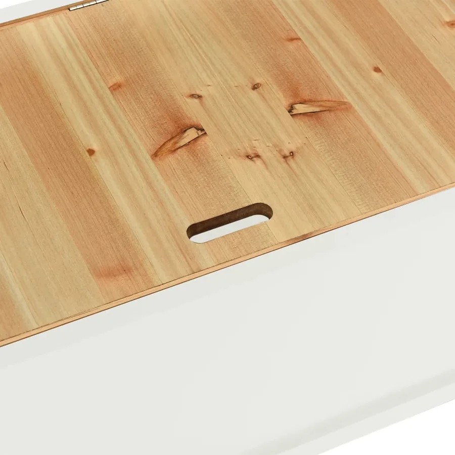 Banc Blanc 107x45x75,5 cm Bois de sapin solide - 7