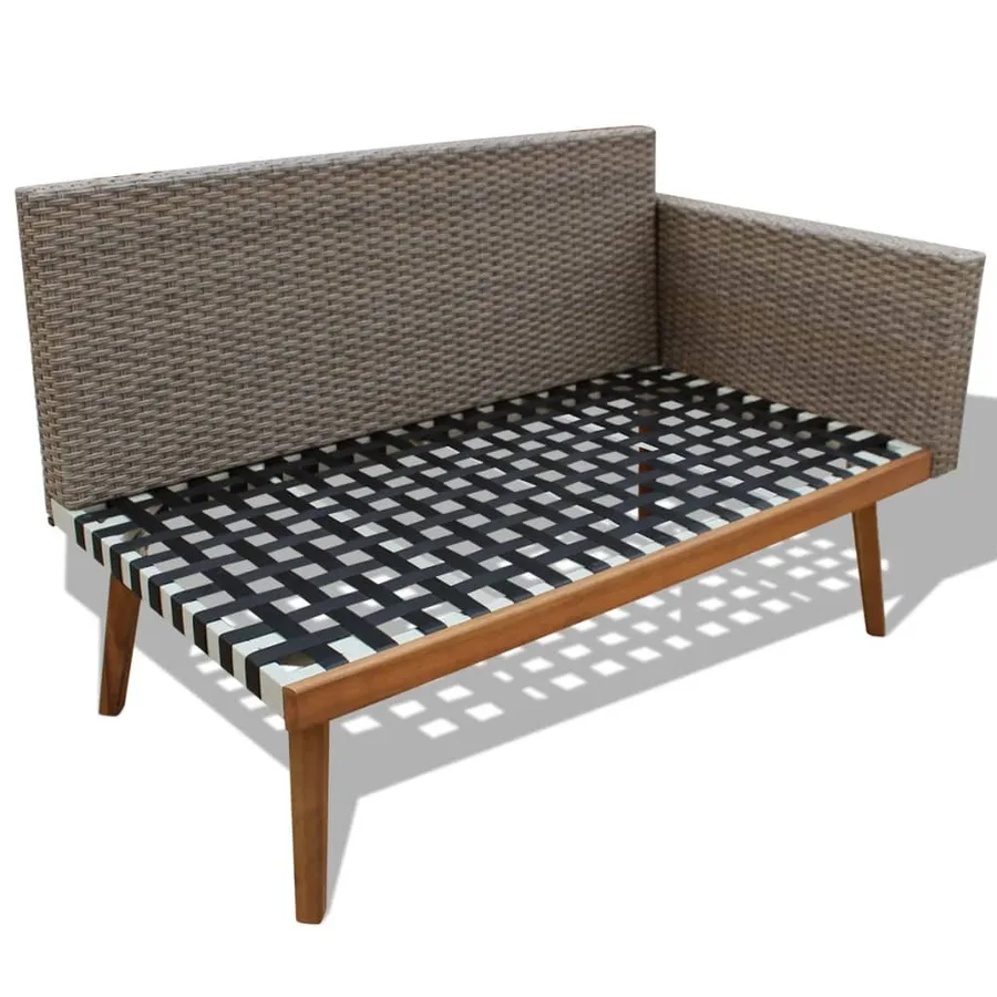 Salon de jardin 4 pcs avec coussins Résine tressée Gris - 5