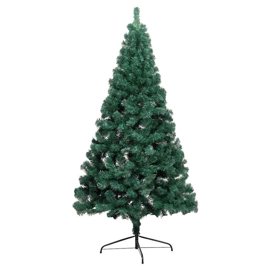 Demi-arbre de Noël artificiel pré-éclairé et boules vert 120 cm - 2