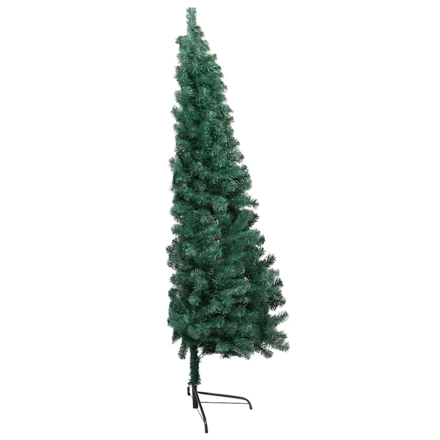 Demi-arbre de Noël artificiel pré-éclairé et boules vert 120 cm - 3