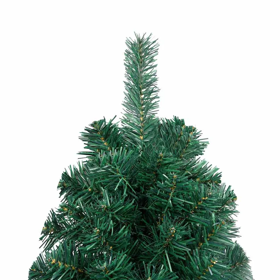 Demi-arbre de Noël artificiel pré-éclairé et boules vert 120 cm - 4