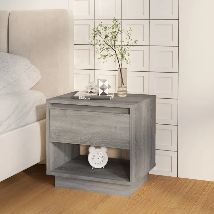 Tables de chevet 2 pcs Sonoma gris 45x34x44cm Bois d'ingénierie - 3