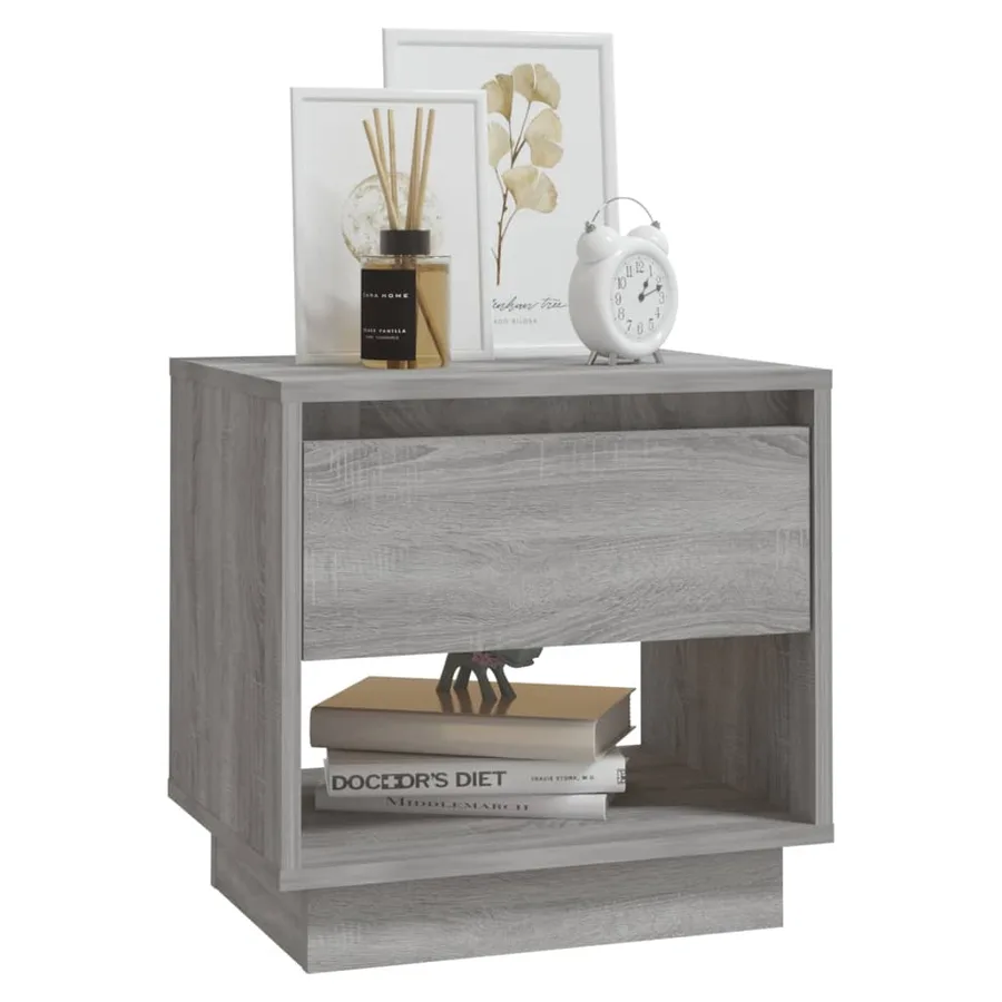 Tables de chevet 2 pcs Sonoma gris 45x34x44cm Bois d'ingénierie - 4