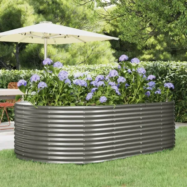 Lit surélevé de jardin Gris 212x140x68cm Acier galvanisé