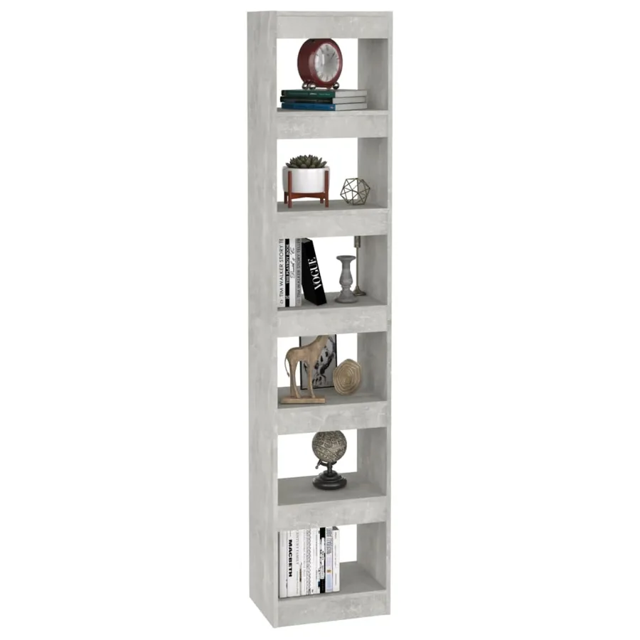 Bibliothèque/Séparateur de pièce Gris béton 40x30x198 cm - 4