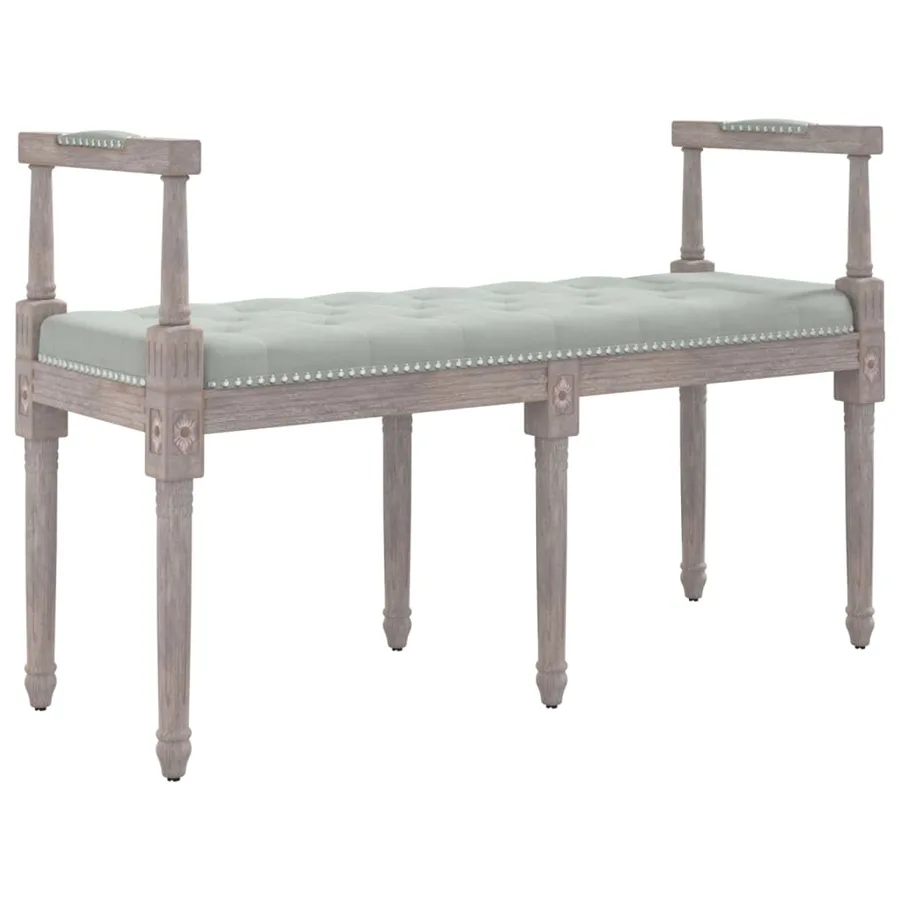 Banc Gris clair 110x40x70 cm Velours - 2