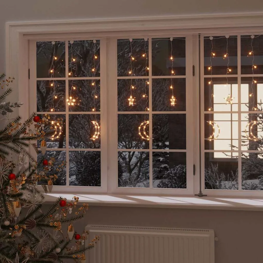 Guirlande lumineuse étoile et lune avec télécommande 138 LED