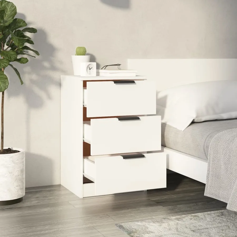Tables de chevet 2 pcs Blanc 40x36x65 cm - 3