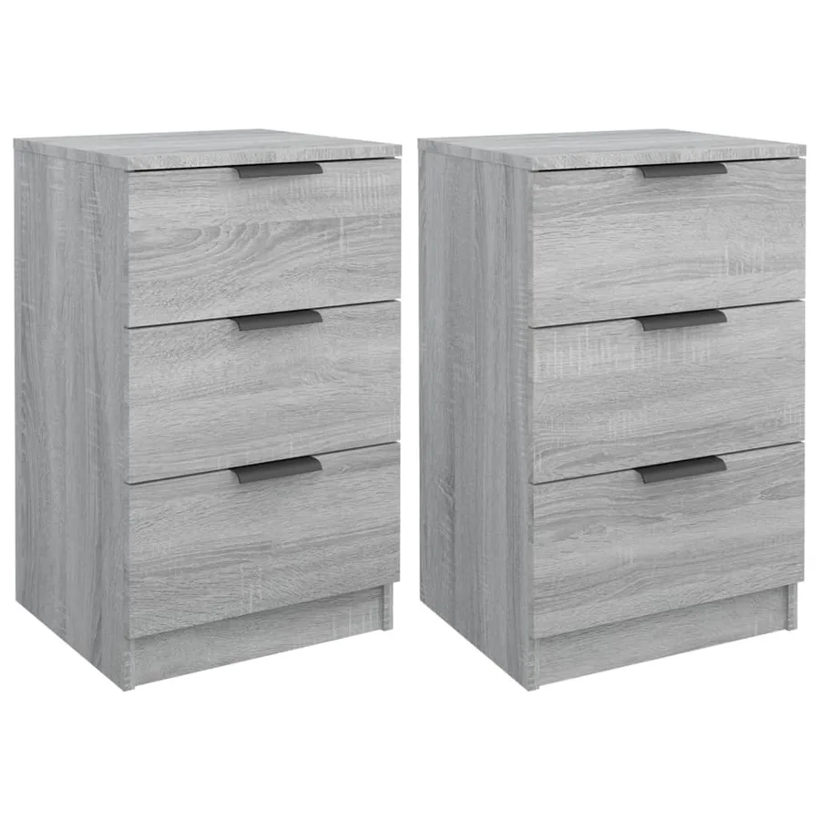 Tables de chevet 2 pcs Sonoma gris 40x36x65 cm - 2