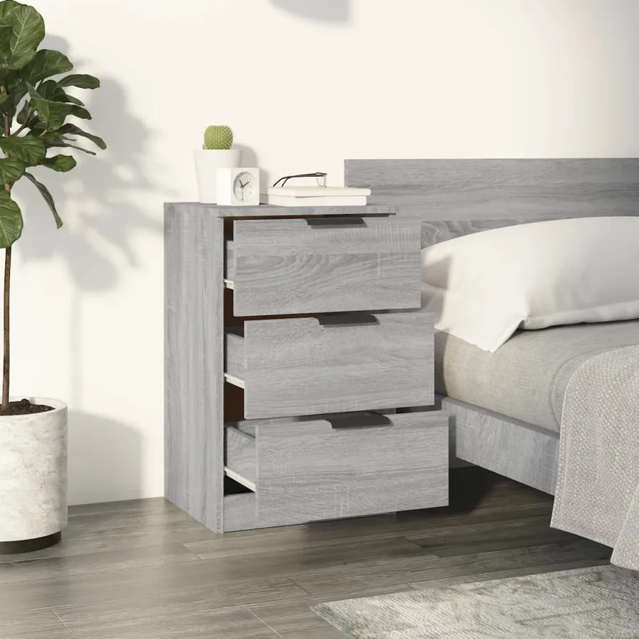 Tables de chevet 2 pcs Sonoma gris 40x36x65 cm - 3