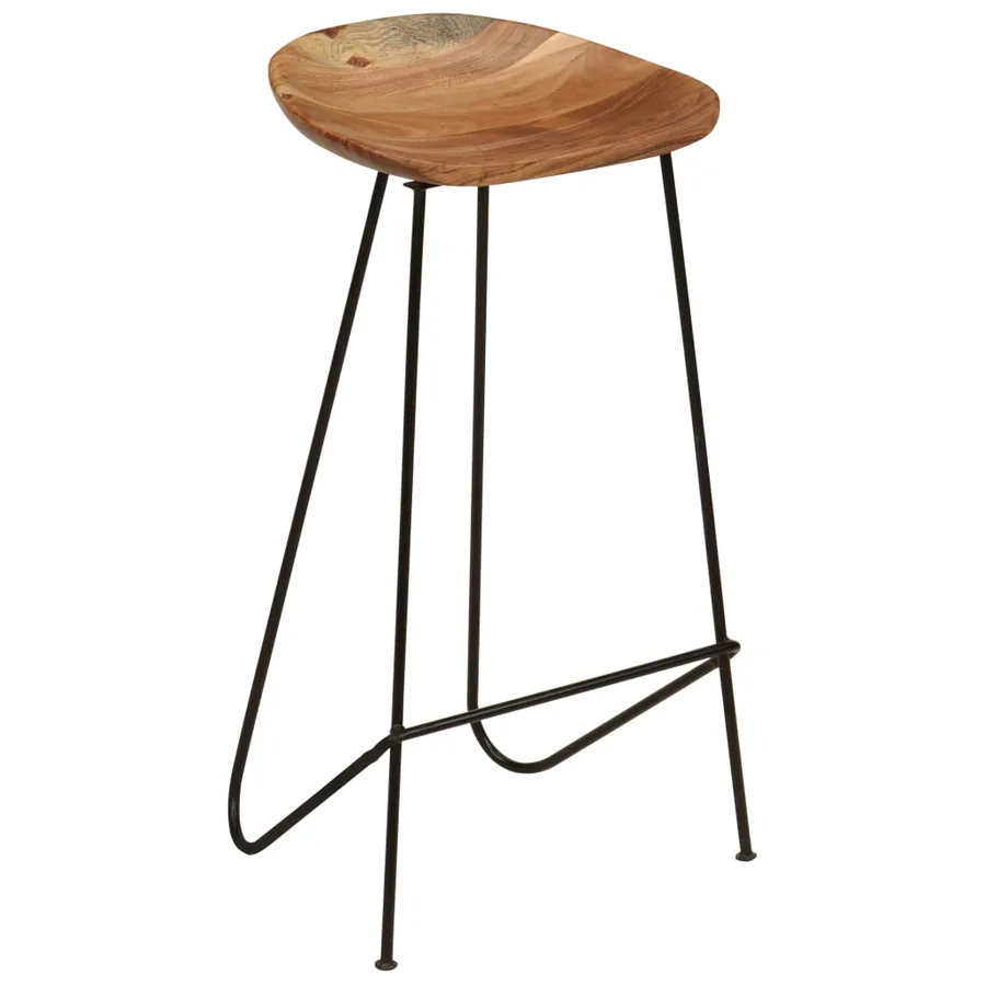 Tabourets de bar lot de 2 bois d'acacia massif - 10