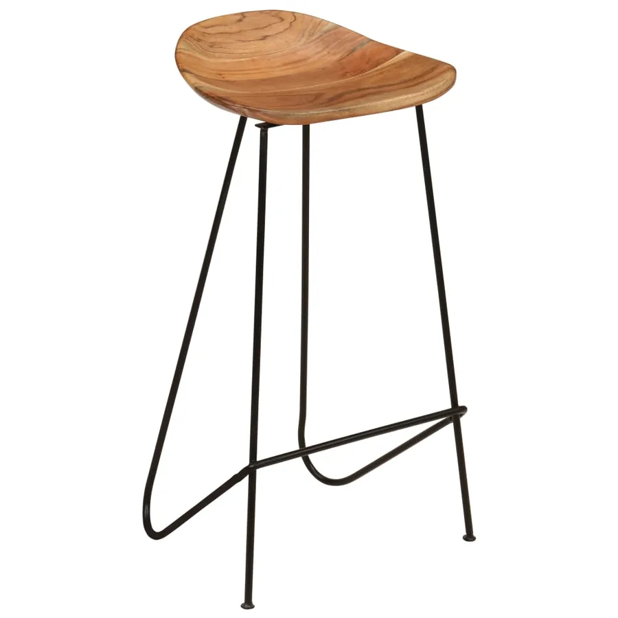 Tabourets de bar lot de 2 bois d'acacia massif - 11