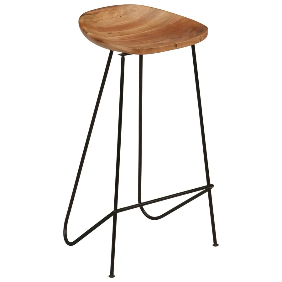Tabourets de bar lot de 2 bois d'acacia massif - 13