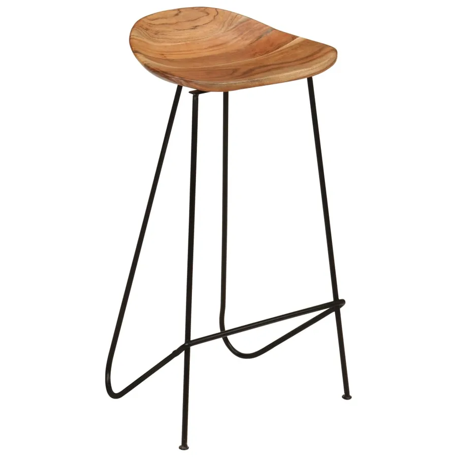 Tabourets de bar lot de 2 bois d'acacia massif - 14