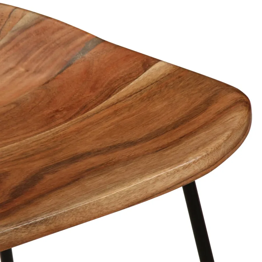Tabourets de bar lot de 2 bois d'acacia massif - 5