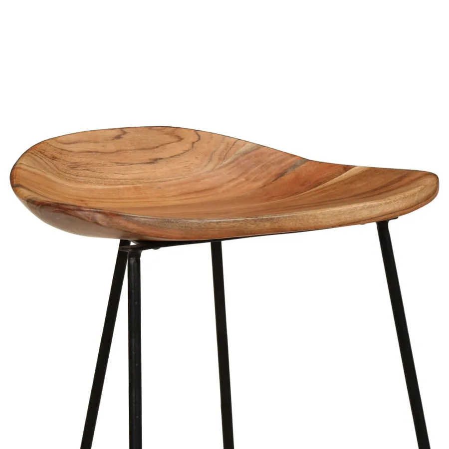 Tabourets de bar lot de 2 bois d'acacia massif - 6