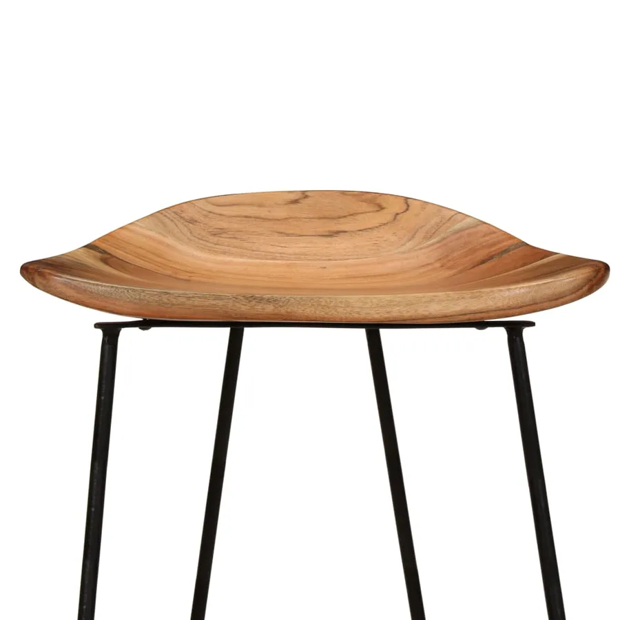 Tabourets de bar lot de 2 bois d'acacia massif - 8