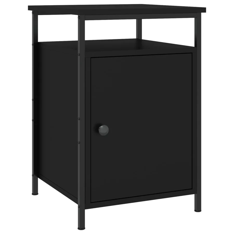 Tables de chevet 2 pcs noir 40x42x60 cm bois d'ingénierie - 3