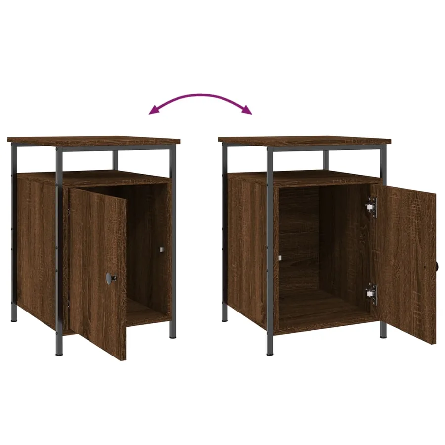 Tables de chevet 2pcs Chêne marron 40x42x60cm Bois d'ingénierie - 10