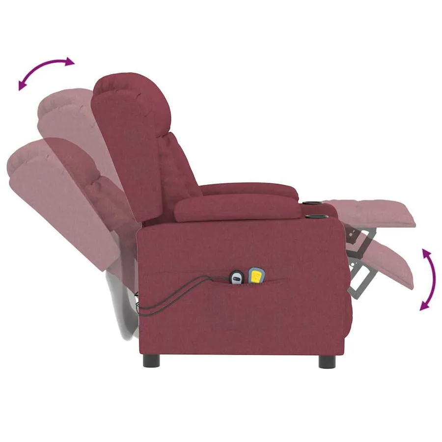 Fauteuil électrique de massage Bordeaux Tissu - 7