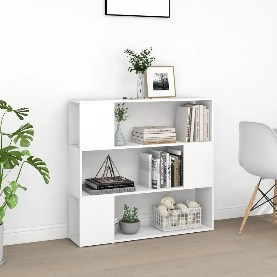 Bibliothèque/Séparateur de pièce Blanc 100x24x94 cm - 3