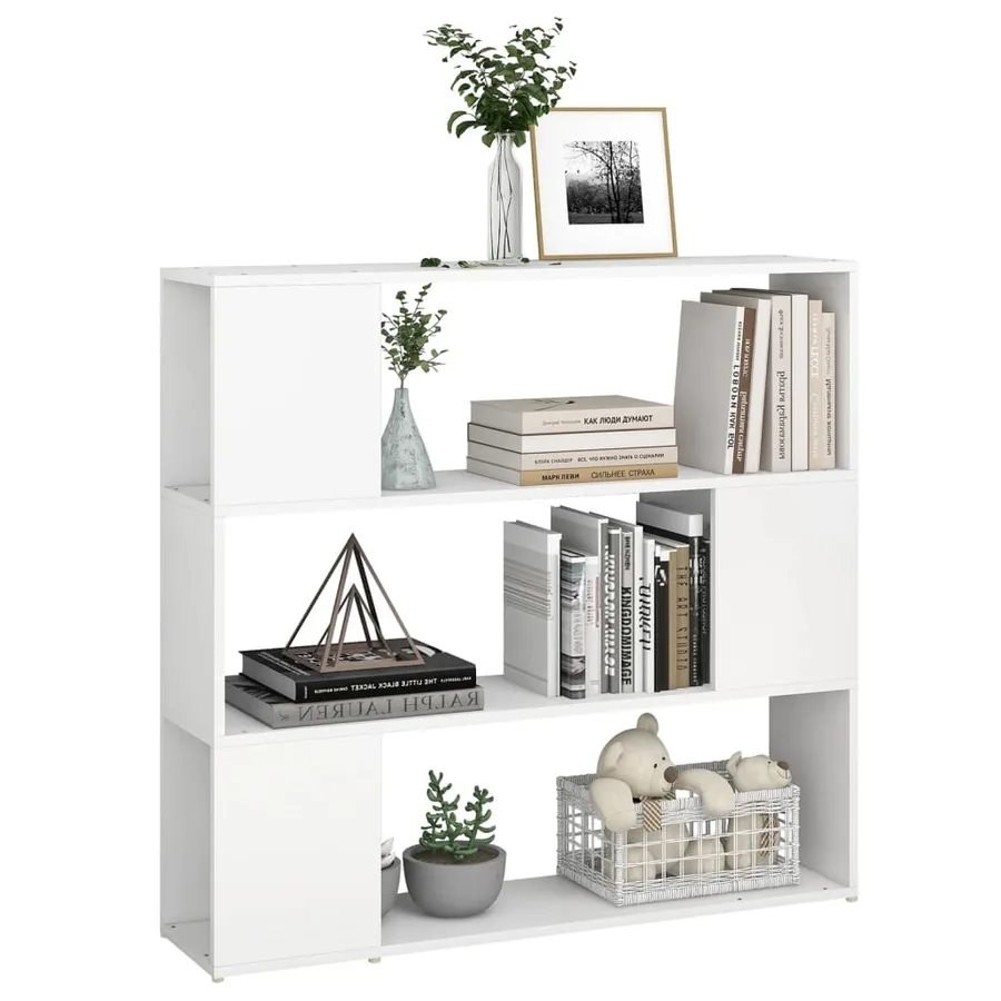 Bibliothèque/Séparateur de pièce Blanc 100x24x94 cm - 4