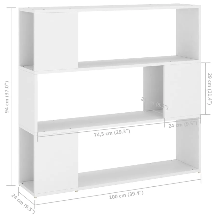 Bibliothèque/Séparateur de pièce Blanc 100x24x94 cm - 7