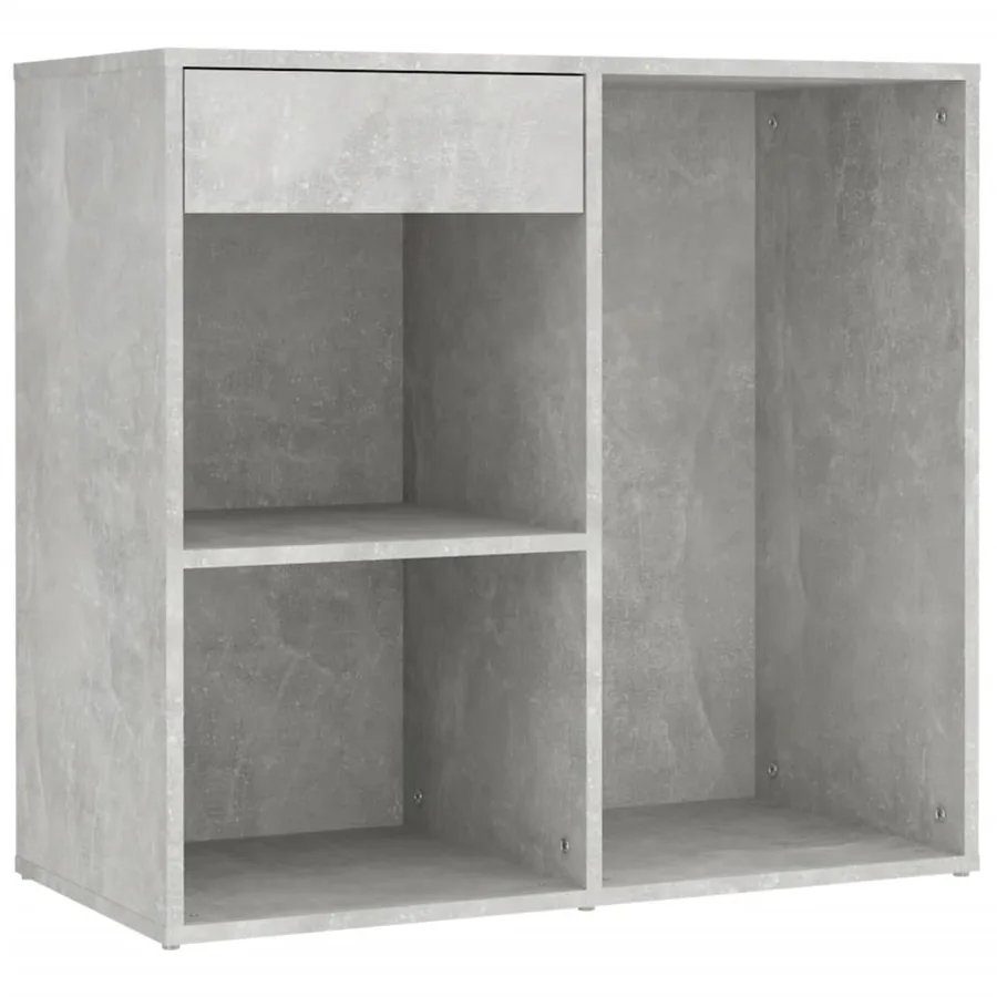 Coiffeuse à LED avec armoire Gris béton Bois d'ingénierie - 9